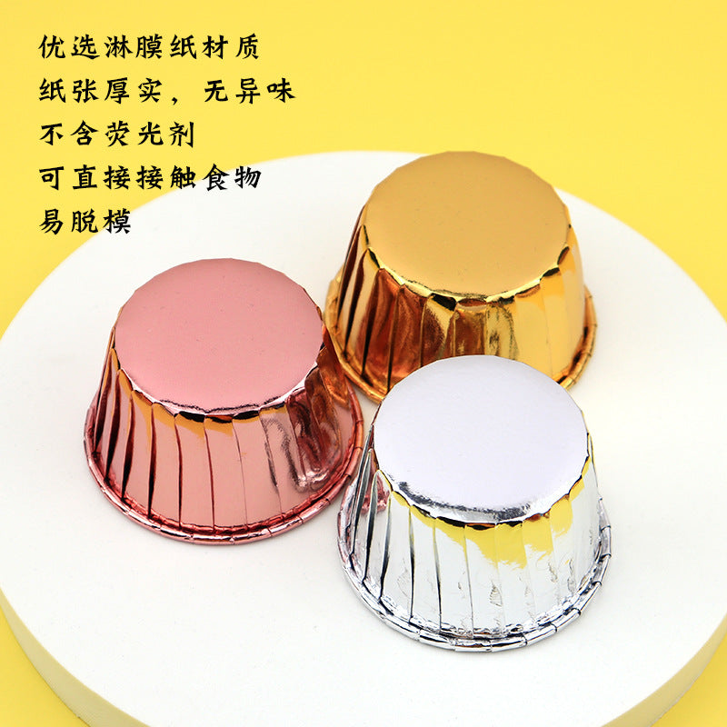 Large Maffin Cup Roll-up Cupcake Cups Golden Silver Cake Cups Maffin