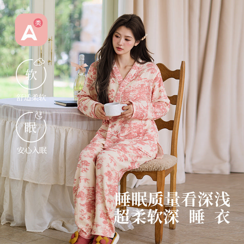 New Chinoiserie Pure Cotton Double-Layer Cotton Gauze Women's Pajamas