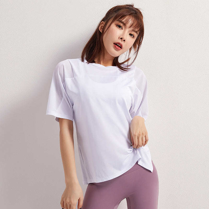 Summer Yoga Top Loose Sports Short Sleeve Women's Quick-Drying Running