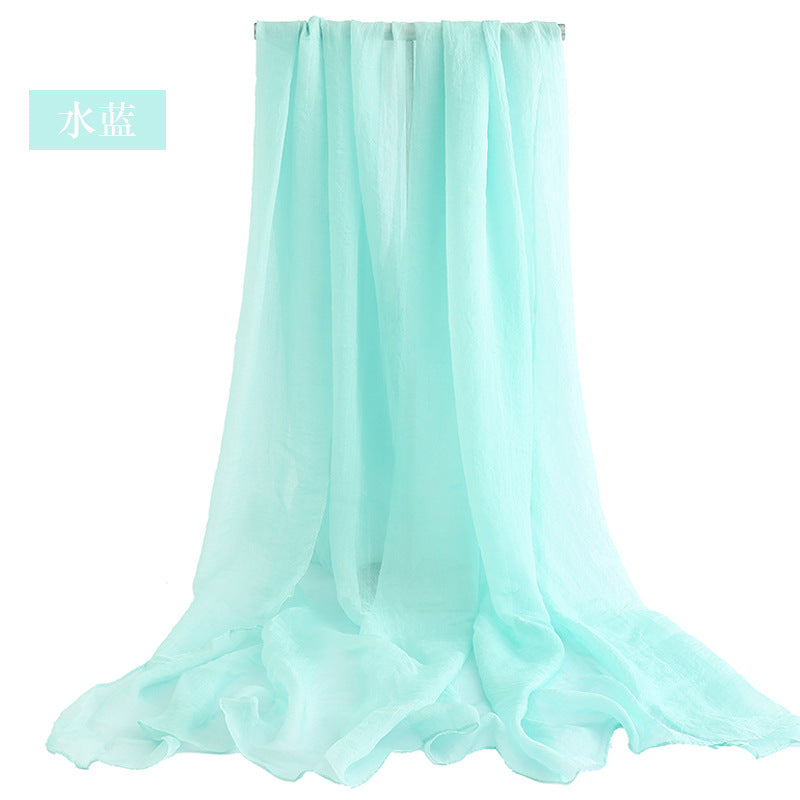 Candy Summer New Sun Protection Shawl Chiffon Imitation Silk Scarf Seaside