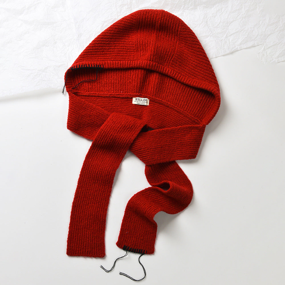 Autumn and winter new high-grade balaclava cap women's outer tie thick