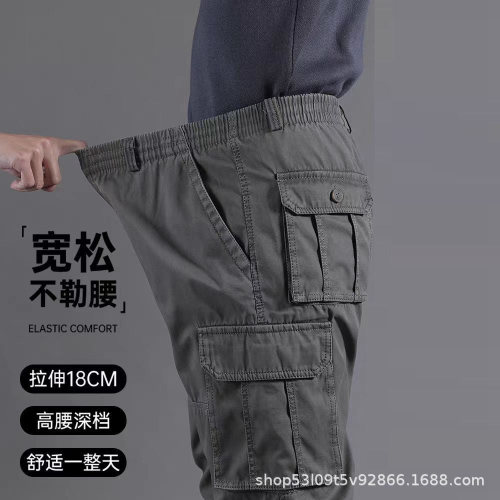 Spring and Autumn Cotton Crane Pants Plus Size Pants Site Work Pants Men's