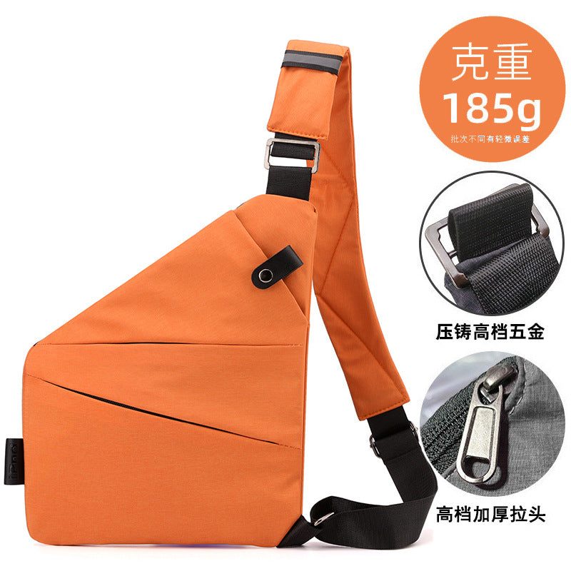 Right shoulder gun bag nylon chest bag men's lightweight simple large