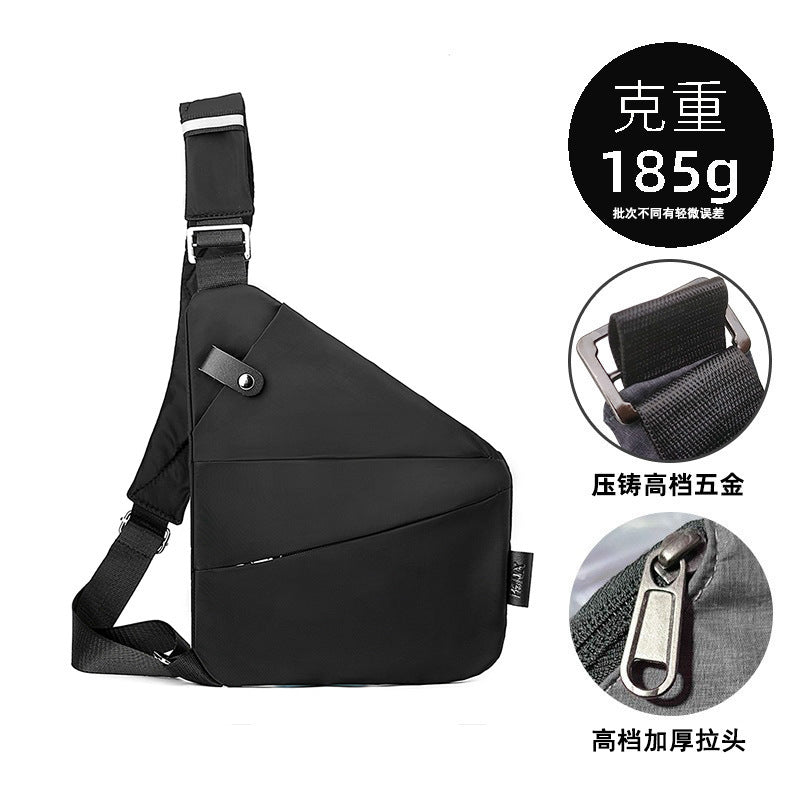 Right shoulder gun bag nylon chest bag men's lightweight simple large