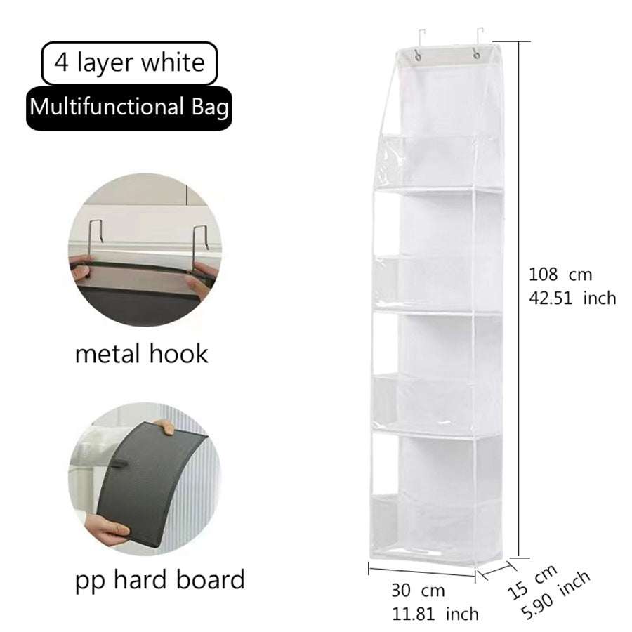 Wall-Mounted Storage Hanging Bag Behind the Door, Multi-Layered Dormitory