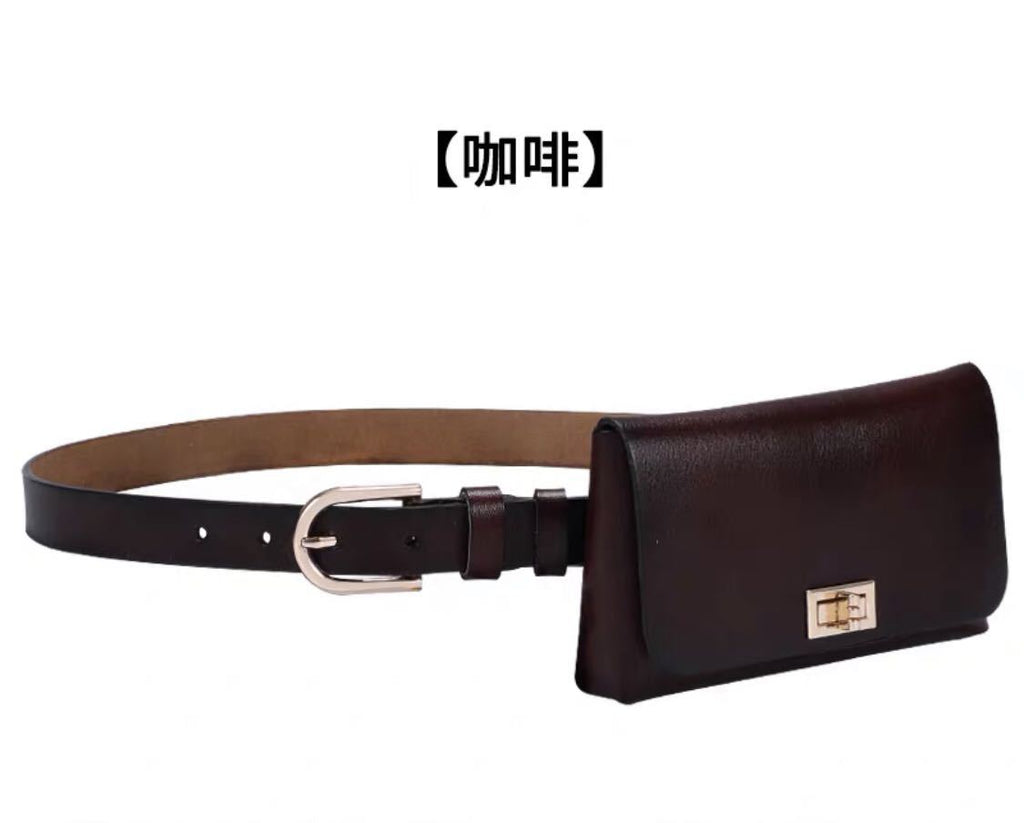 New Ladies Belt Cowhide Belt Genuine Leather Waist Bag All-match