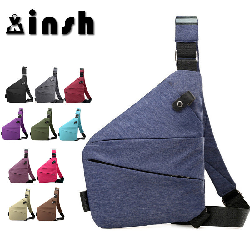 Right shoulder gun bag nylon chest bag men's lightweight simple large