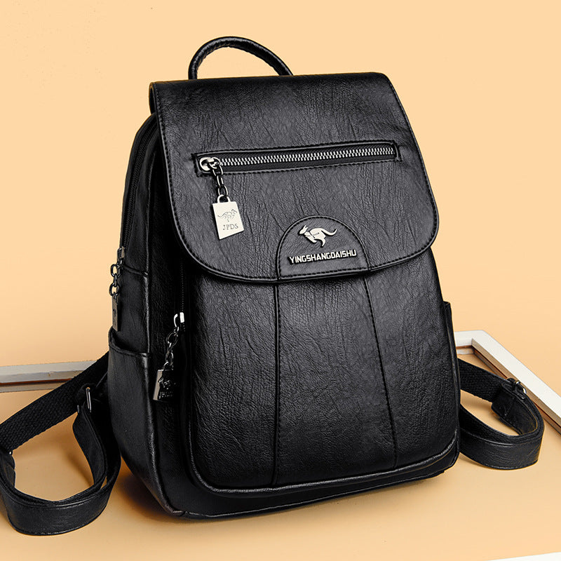 New Women's Backpack Large Capacity Soft Leather Travel Bag Fashion