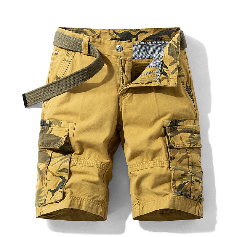 Camouflage Pants Men's Cargo Pants Loose Fit Summer Washed Cargo Shorts