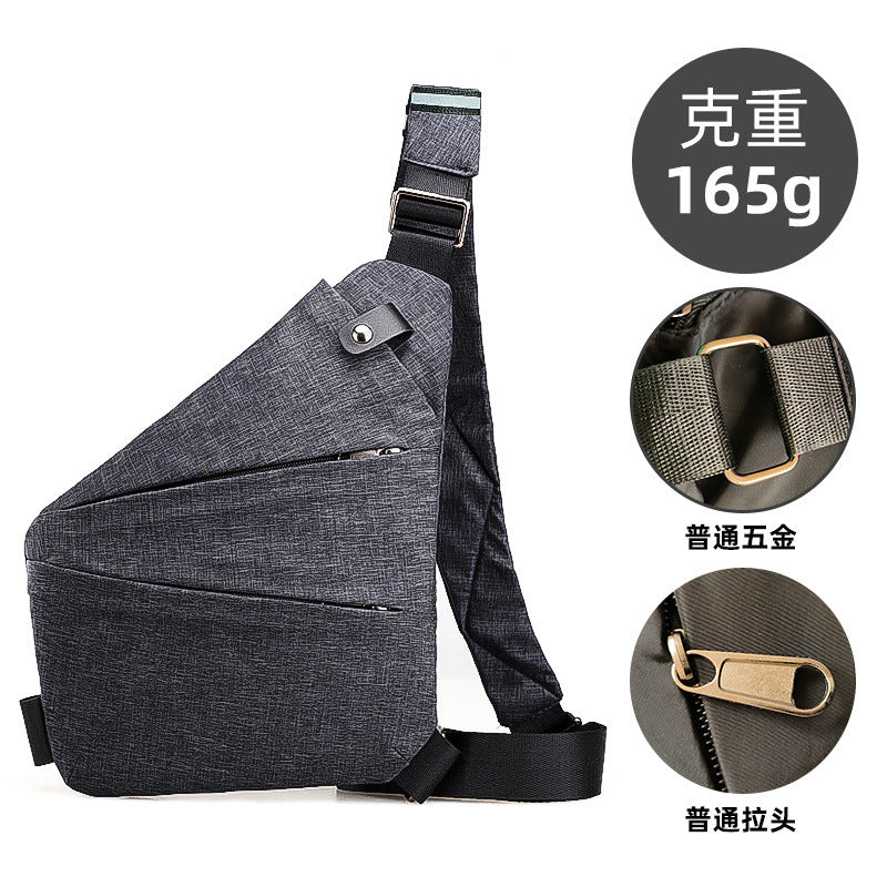 Right shoulder gun bag nylon chest bag men's lightweight simple large