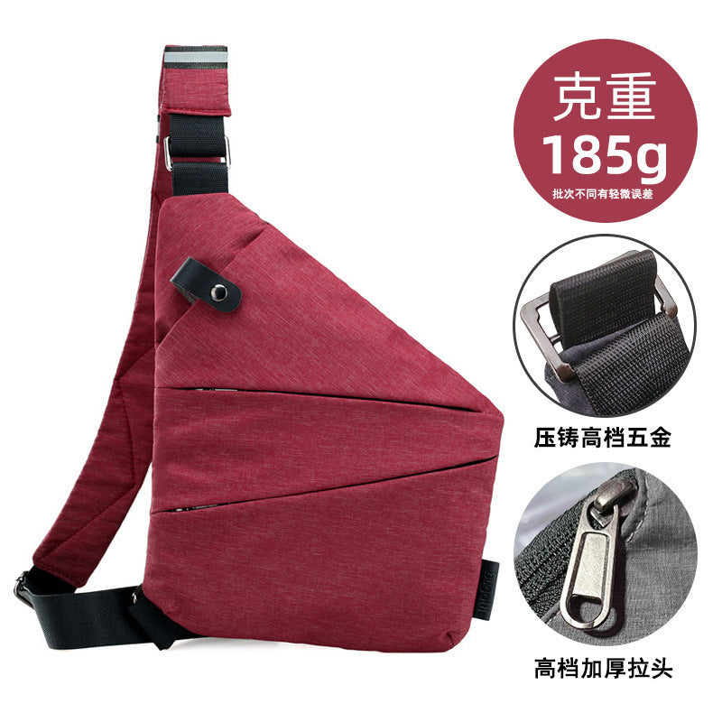 Right shoulder gun bag nylon chest bag men's lightweight simple large