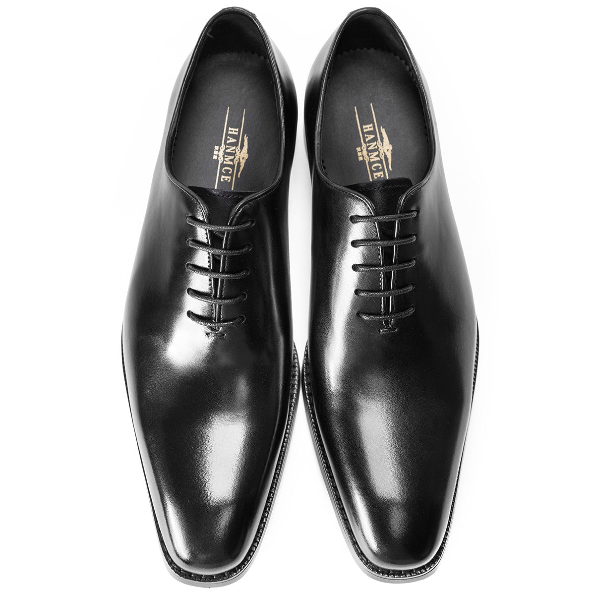 One-piece Oxford Shoes-Hand-brushed] Men's Leather Shoes Business Dress