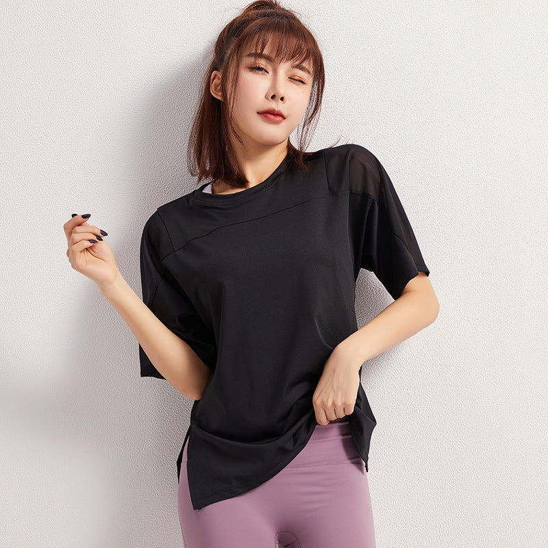 Summer Yoga Top Loose Sports Short Sleeve Women's Quick-Drying Running