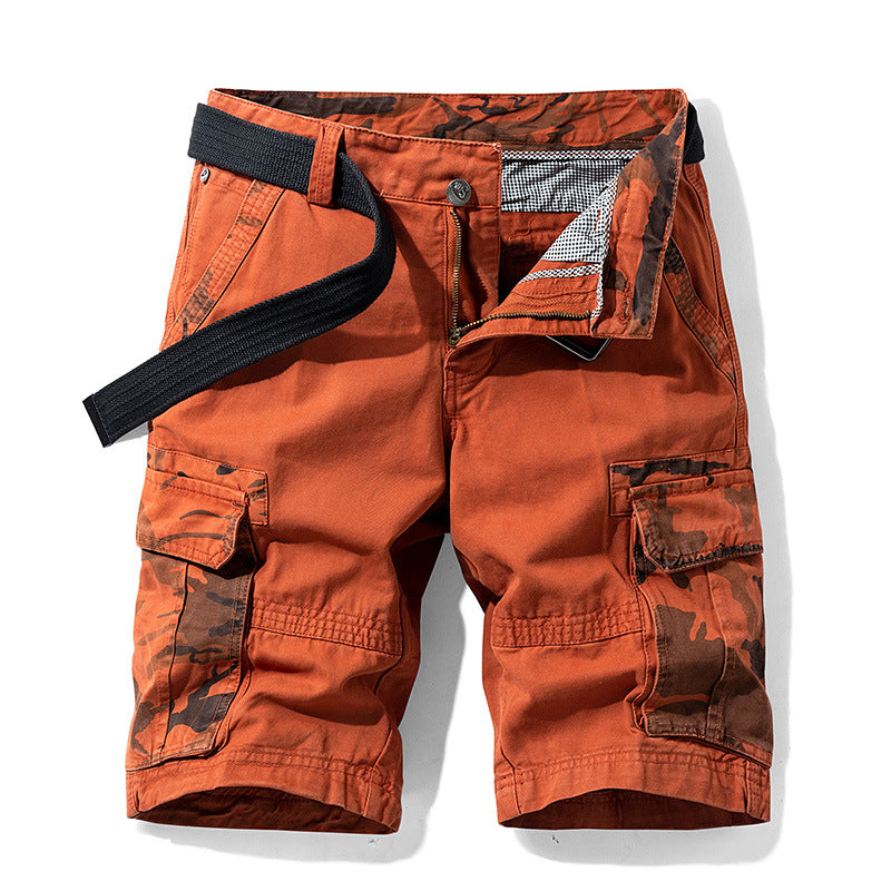Camouflage Pants Men's Cargo Pants Loose Fit Summer Washed Cargo Shorts