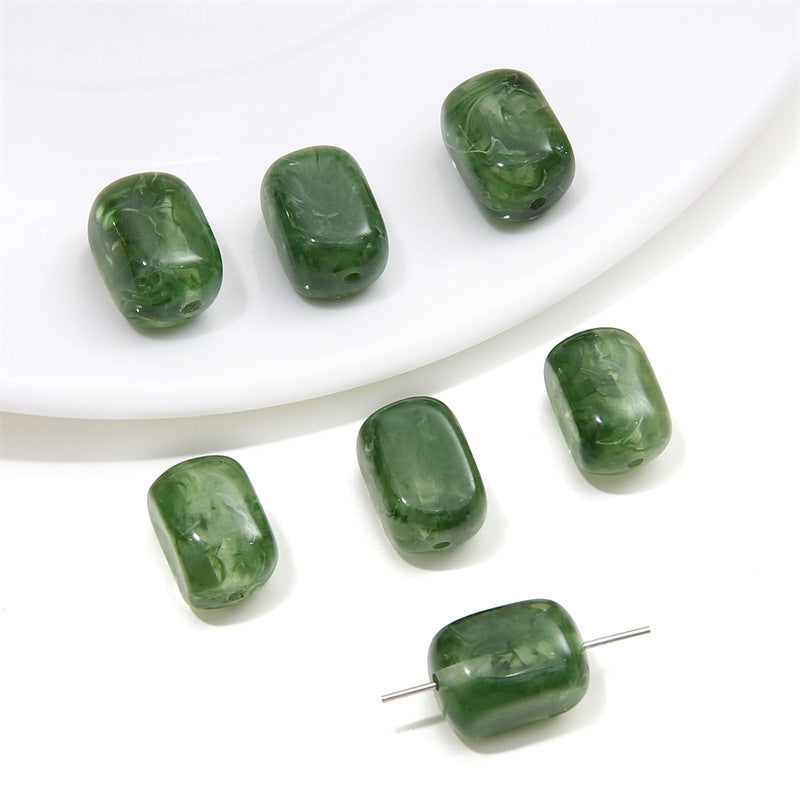 Acrylic Imitation Amber Stone Irregular Round Beads Loose Beads DIY