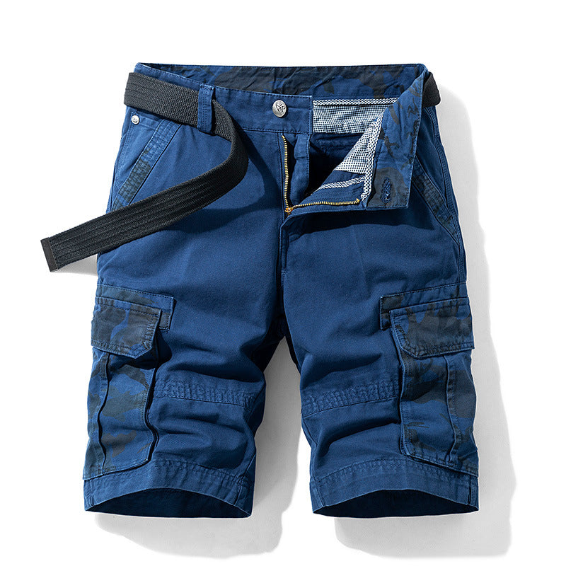 Camouflage Pants Men's Cargo Pants Loose Fit Summer Washed Cargo Shorts