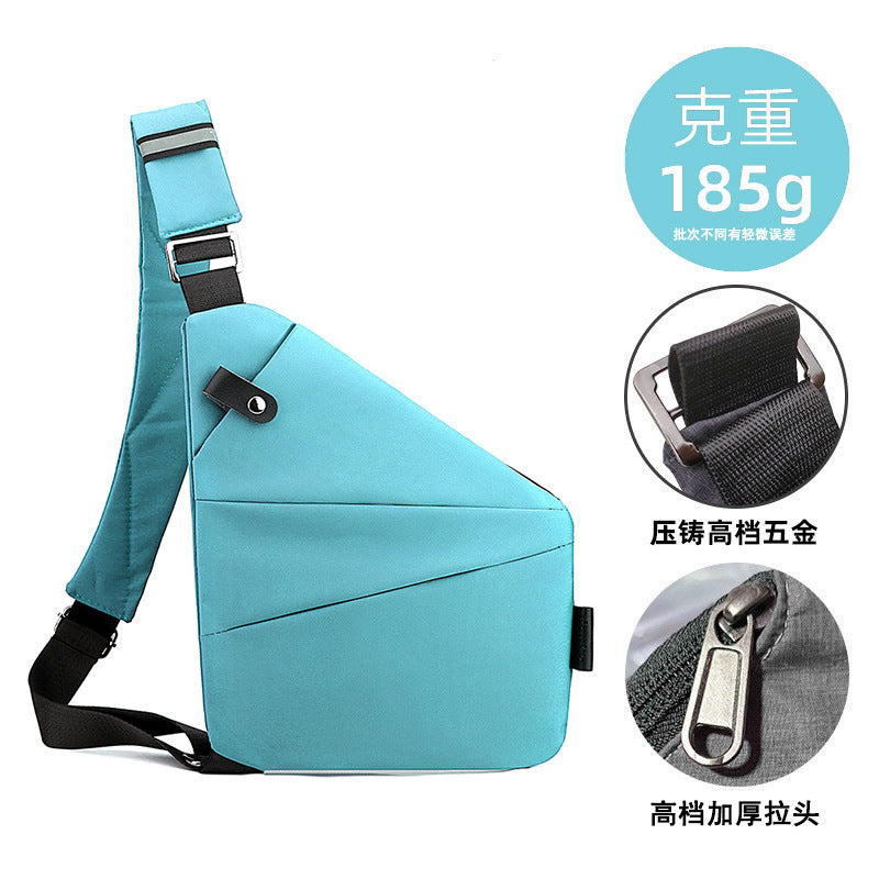 Right shoulder gun bag nylon chest bag men's lightweight simple large