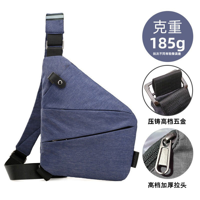 Right shoulder gun bag nylon chest bag men's lightweight simple large