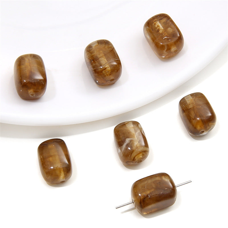 Acrylic Imitation Amber Stone Irregular Round Beads Loose Beads DIY