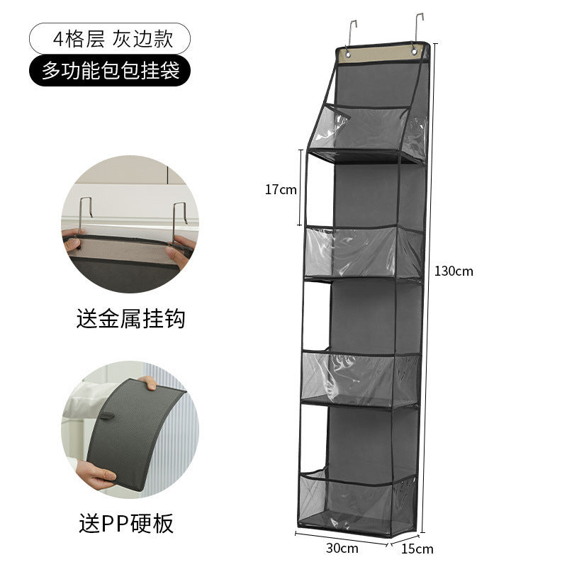 Wall-Mounted Storage Hanging Bag Behind the Door, Multi-Layered Dormitory