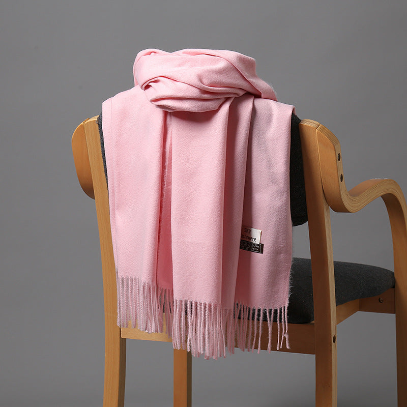 Autumn and Winter Sky Pure Color Imitation Cashmere Scarf Single Color