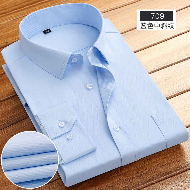 Spring and Summer New Striped Long-Sleeved Shirts for Men, Business Casual