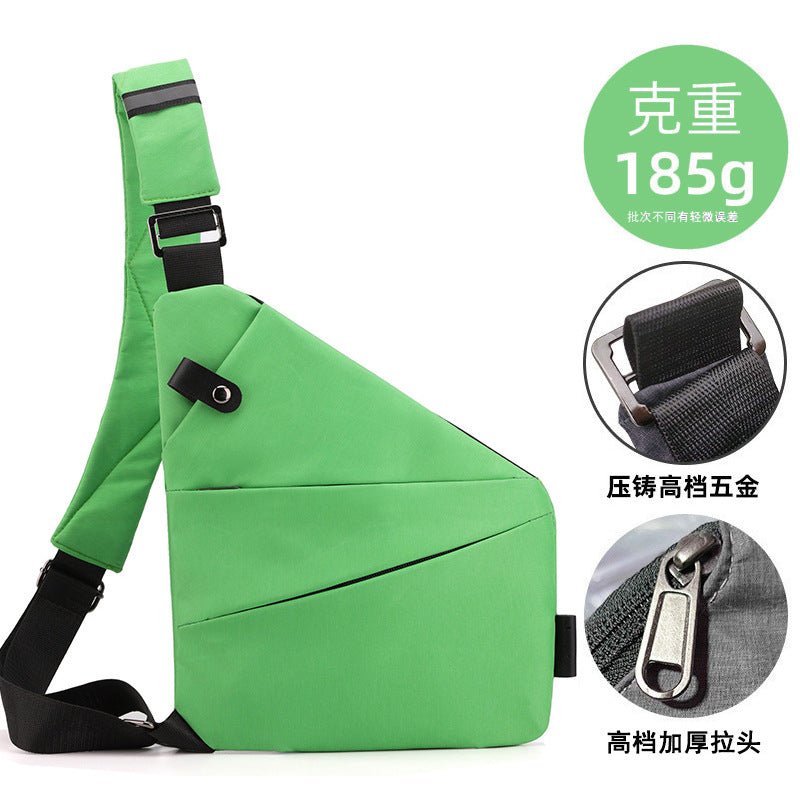 Right shoulder gun bag nylon chest bag men's lightweight simple large