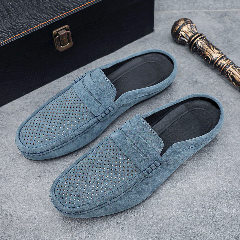 Men's Beanie Shoes, Half-Cup Breathable Toe-Toe Slip-Ons, Slip-On