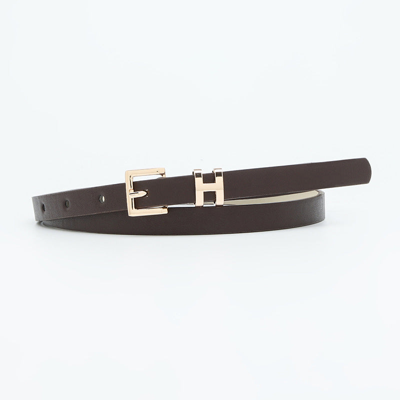 New Hot-Selling I-Buckle Thin Belt for Women, Fashionable, High-End