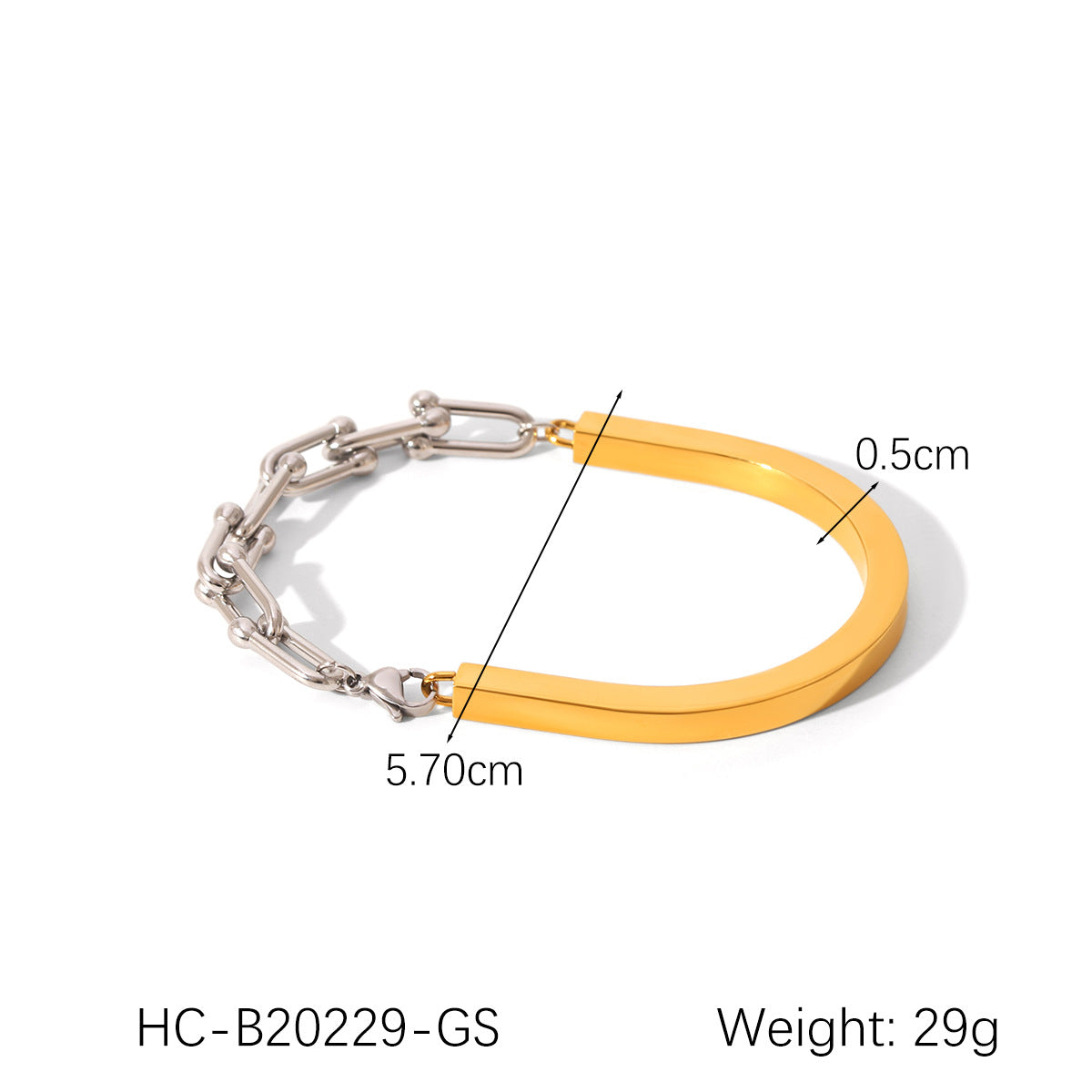 Stainless Steel Horseshoe Buckle Jewelry Set (Necklace, Bracelet