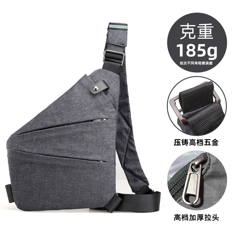 Right shoulder gun bag nylon chest bag men's lightweight simple large