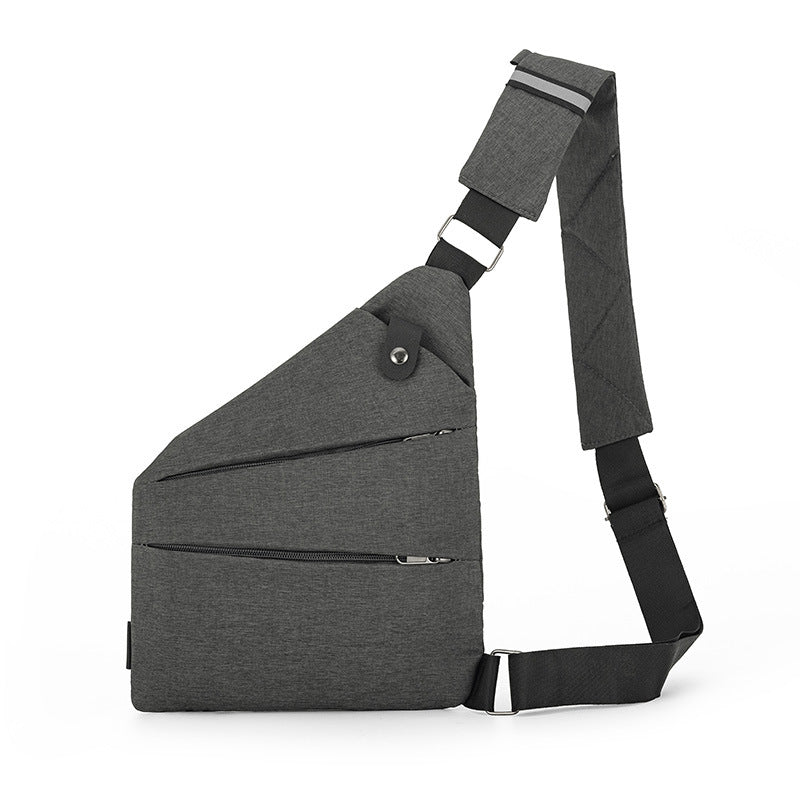 Right shoulder gun bag nylon chest bag men's lightweight simple large