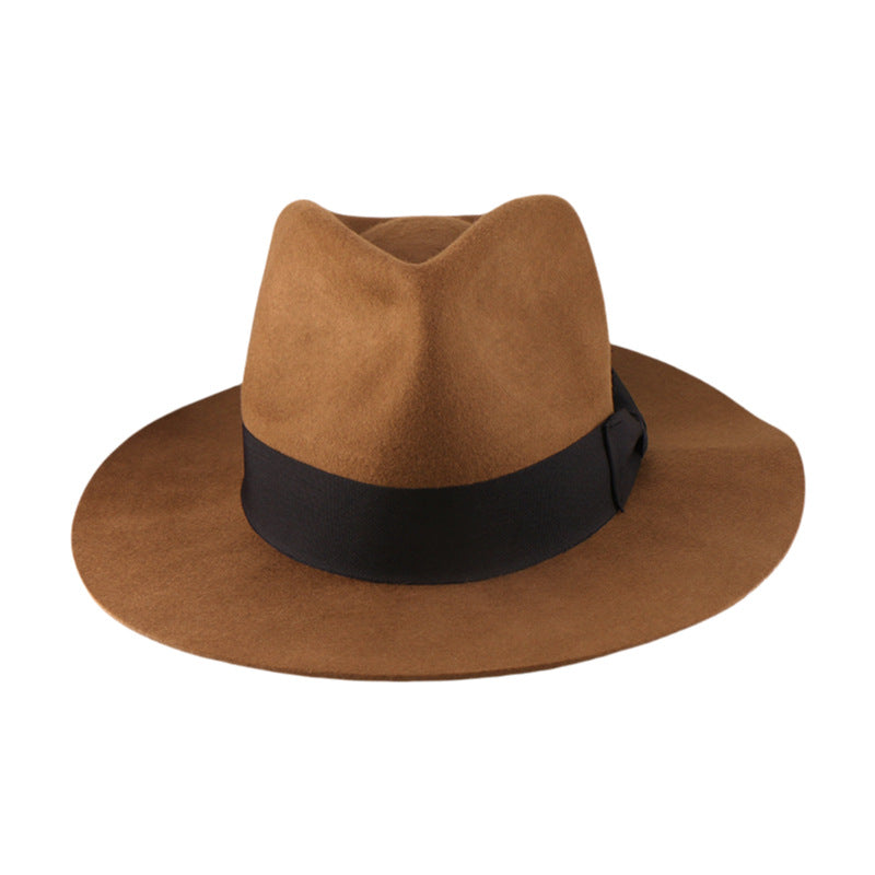LAZADA Wool Cowboy Hat Bow Men's Jazz Hat Hot Autumn and Winter Hat