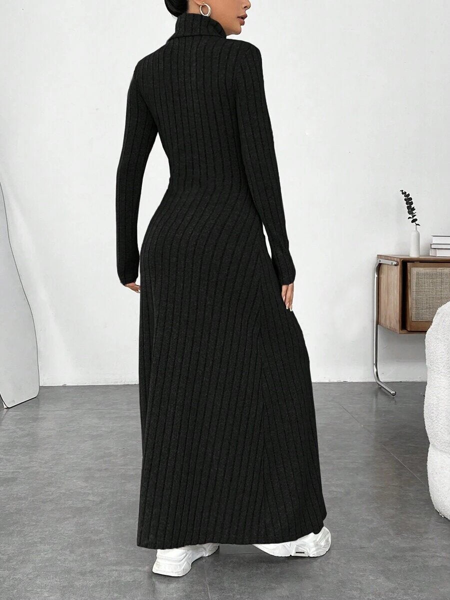 Autumn and Winter Women's Clothing, Slim-Fitting High Collar, Fashionable