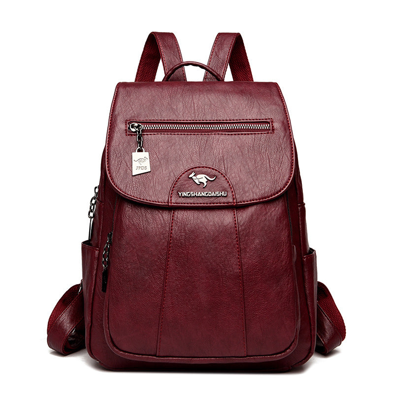 New Women's Backpack Large Capacity Soft Leather Travel Bag Fashion