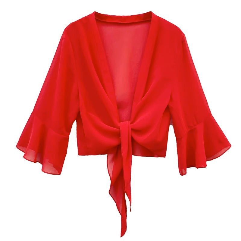 Sunscreen Cardigan Women's Spring and Summer Shawl Outer Blouse Thin