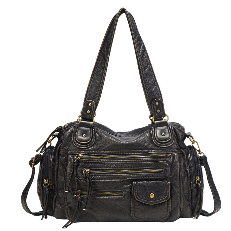 Popular Motorcycle Bag Large Capacity Retro Style Multi-Pocket Tote Bag