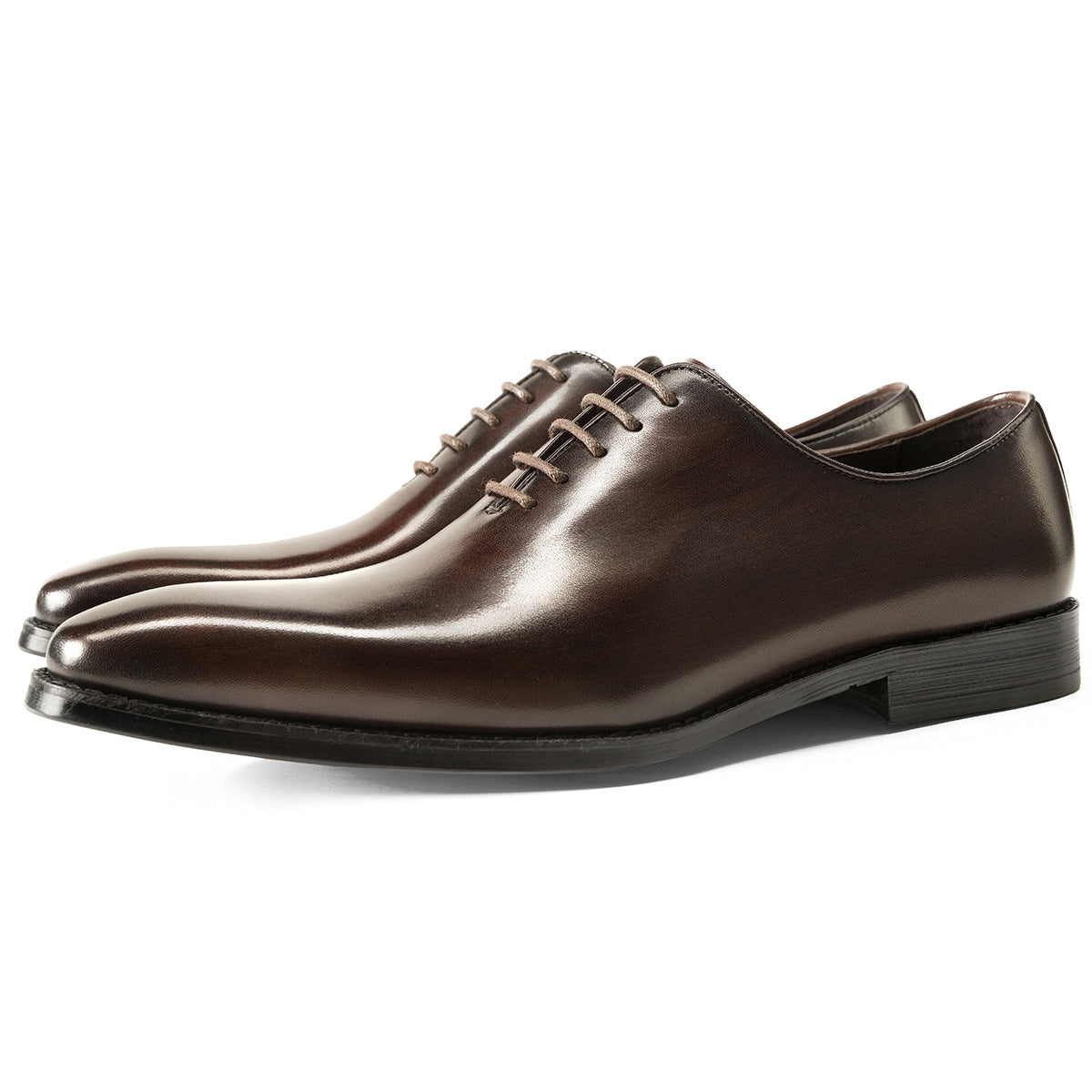 One-piece Oxford Shoes-Hand-brushed] Men's Leather Shoes Business Dress