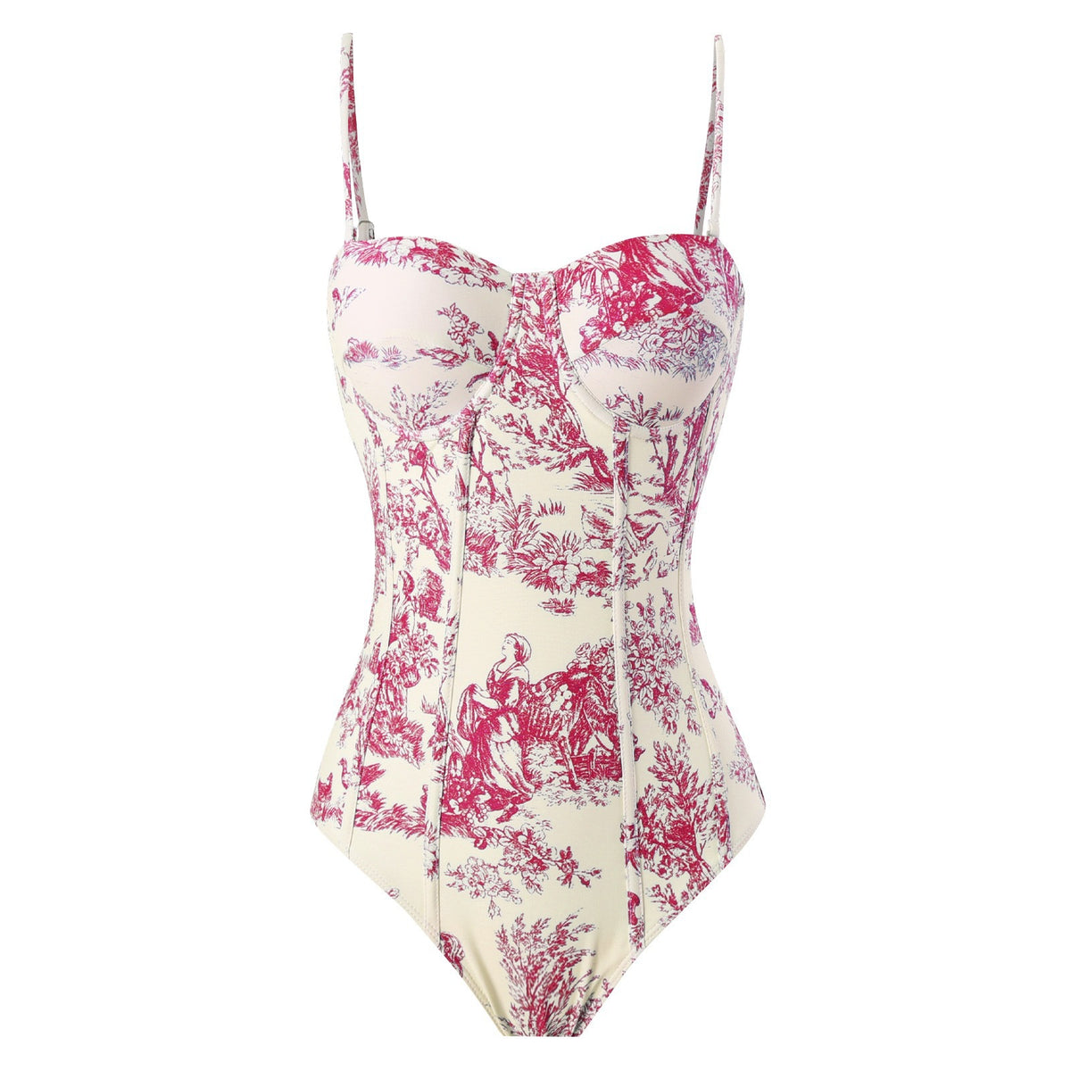 One-Piece Swimsuit for Women, Slim-Fitting, Retro Tie-Up, Sun-Protective