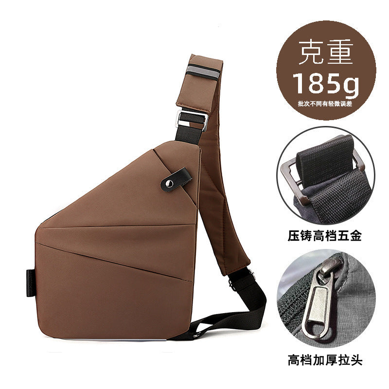 Right shoulder gun bag nylon chest bag men's lightweight simple large