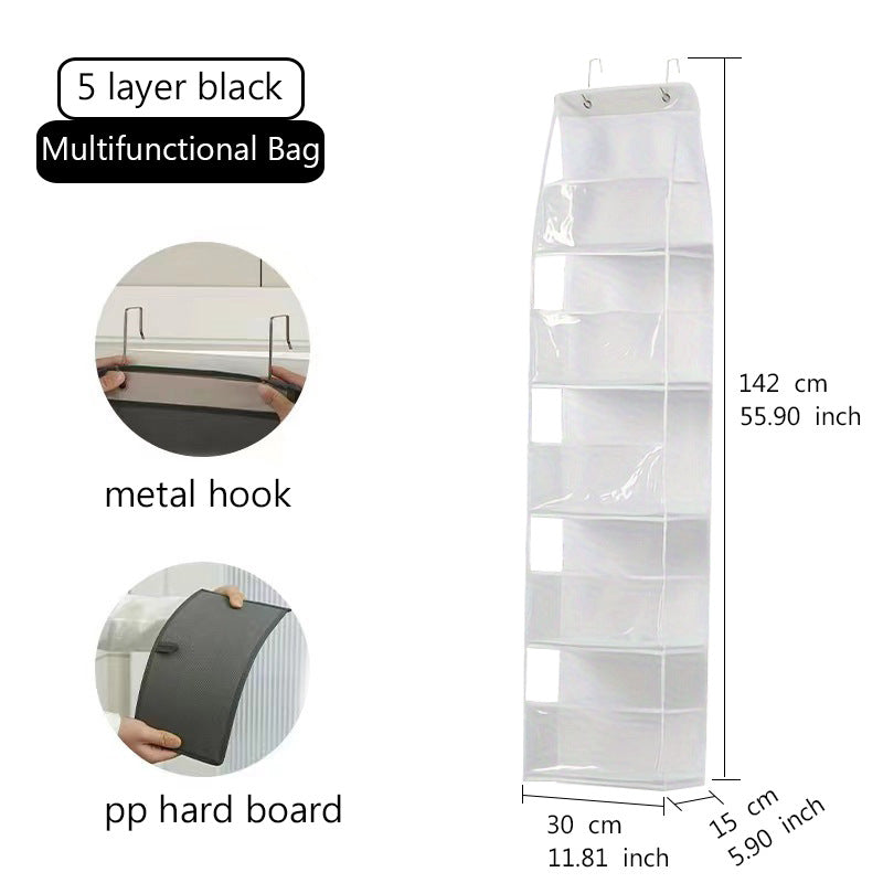 Wall-Mounted Storage Hanging Bag Behind the Door, Multi-Layered Dormitory