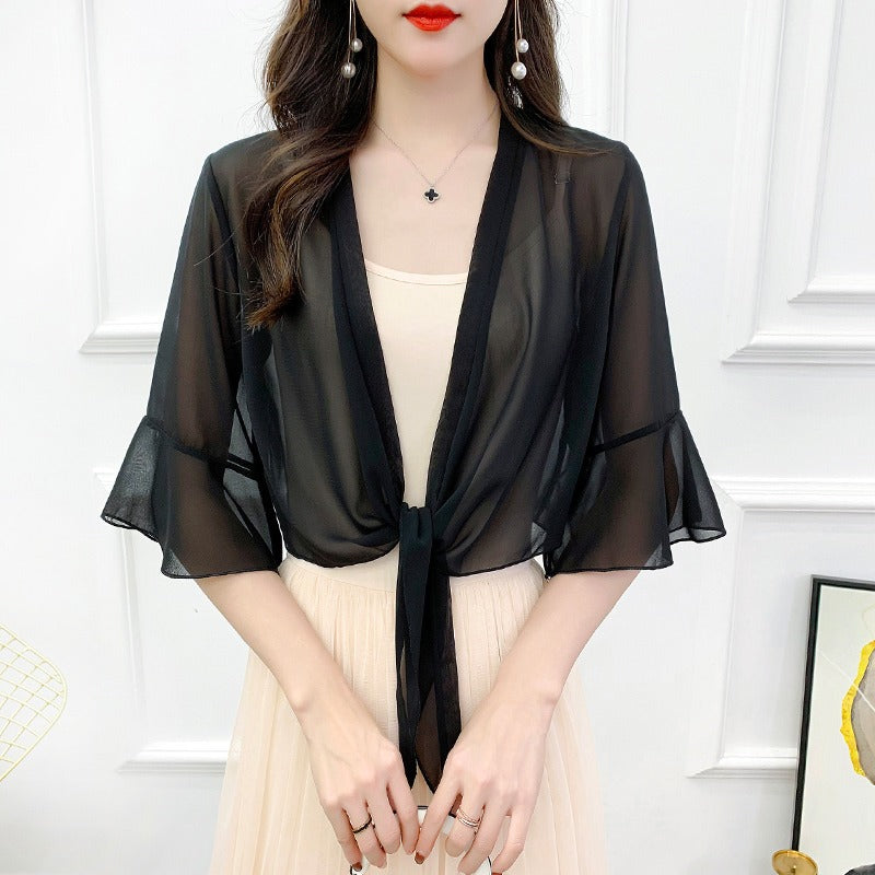 Sunscreen Cardigan Women's Spring and Summer Shawl Outer Blouse Thin