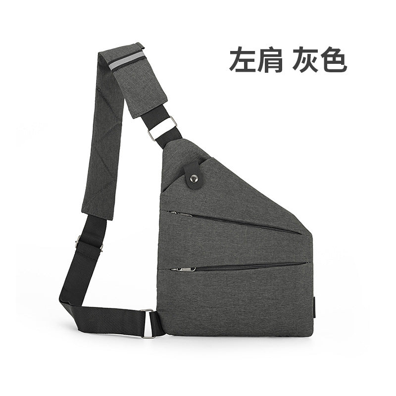 Right shoulder gun bag nylon chest bag men's lightweight simple large