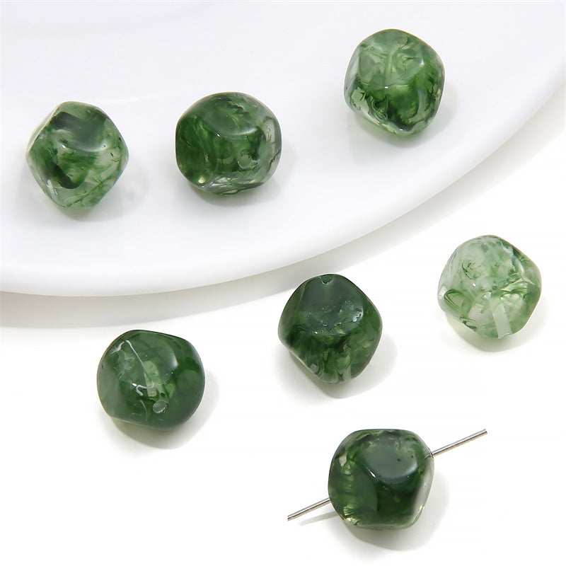 Acrylic Imitation Amber Stone Irregular Round Beads Loose Beads DIY