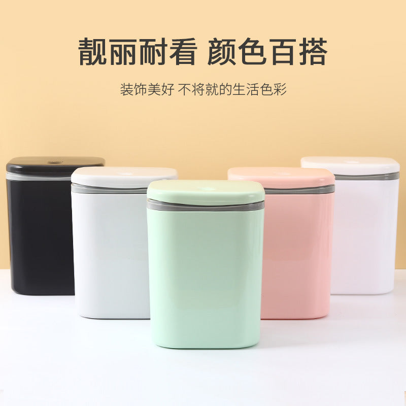 Small Desktop Trash Can for Home Office High-End Dormitory Press with Lid