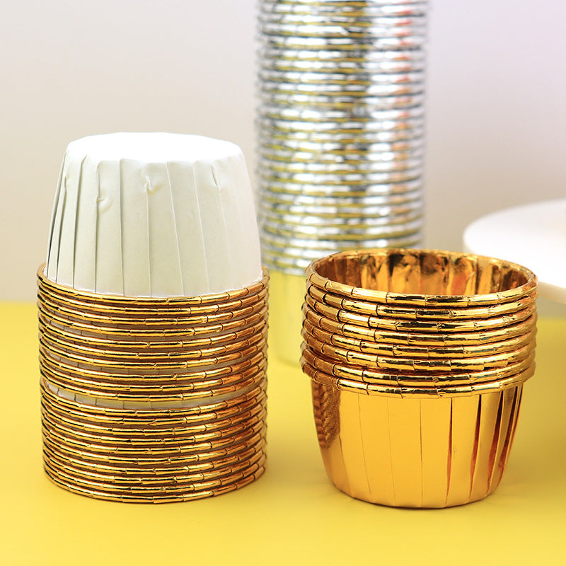 Large Maffin Cup Roll-up Cupcake Cups Golden Silver Cake Cups Maffin