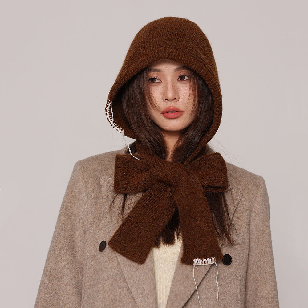 Autumn and winter new high-grade balaclava cap women's outer tie thick
