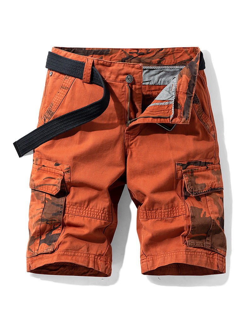 Camouflage Pants Men's Cargo Pants Loose Fit Summer Washed Cargo Shorts