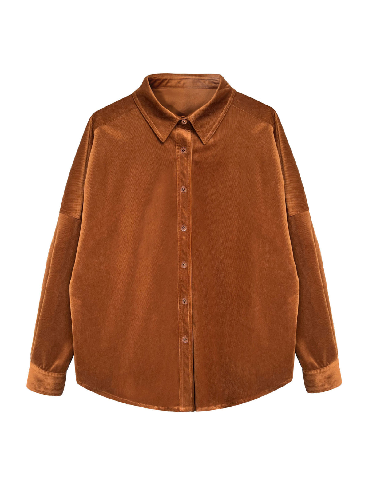 Lushi Japanese-Style Minimalist Thickened Brushed Corduroy Shirt for Women