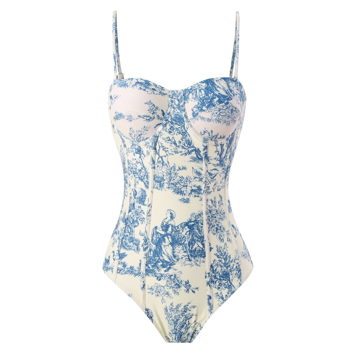 One-Piece Swimsuit for Women, Slim-Fitting, Retro Tie-Up, Sun-Protective